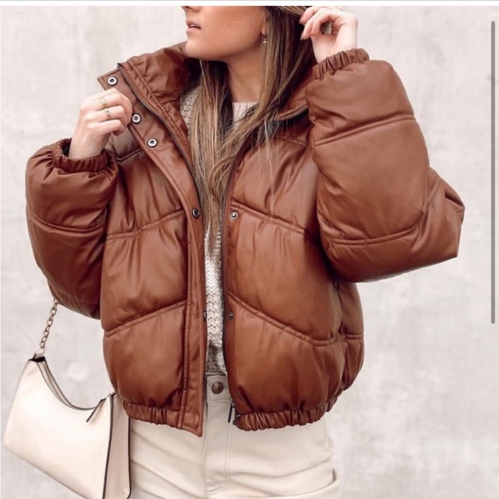 Zara women’s cropped puffed jacket